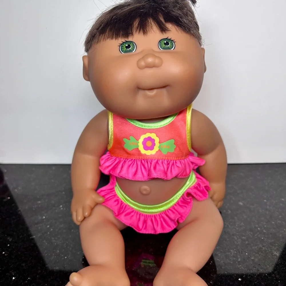 Vintage 1988 Cabbage Patch‎ Kids with pink two piece outfit Doll with Green